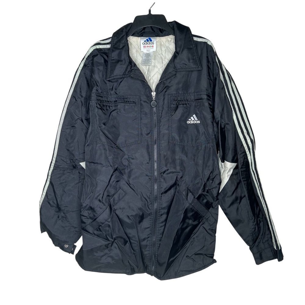 Vintage y2k 2000s Adidas Men's Black Jacket large